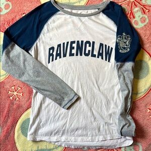Harry Potter Ravenclaw Women’s  Long Sleeve Jersey Shirt - Blue and Gray